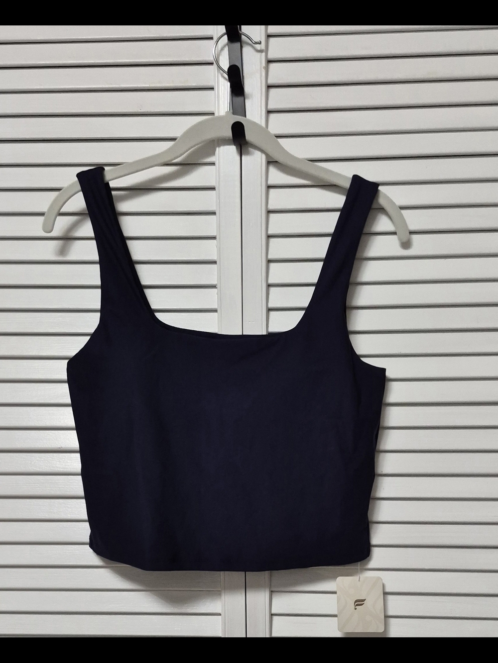 Fabletics Navy Square-Neck Crop Top